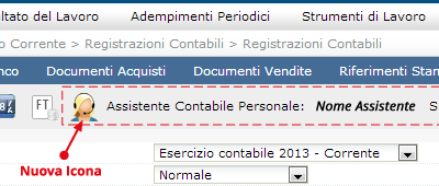 Nuova icona dell’Assistente Contabile personale per comunicazioni
