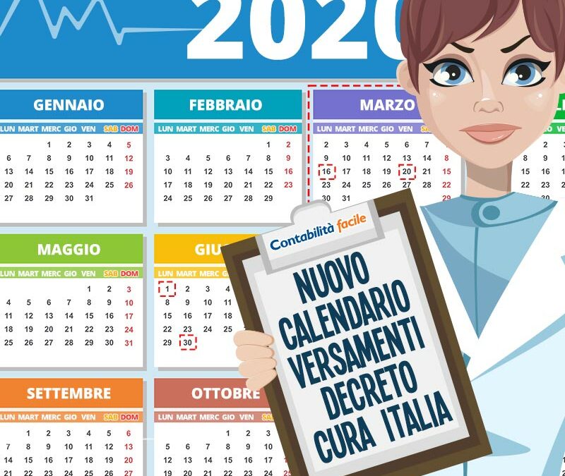 Nuovo calendario dei VERSAMENTI stabiliti dal decreto CURA ITALIA