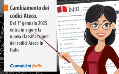 Cambiamento dei codici Ateco.
